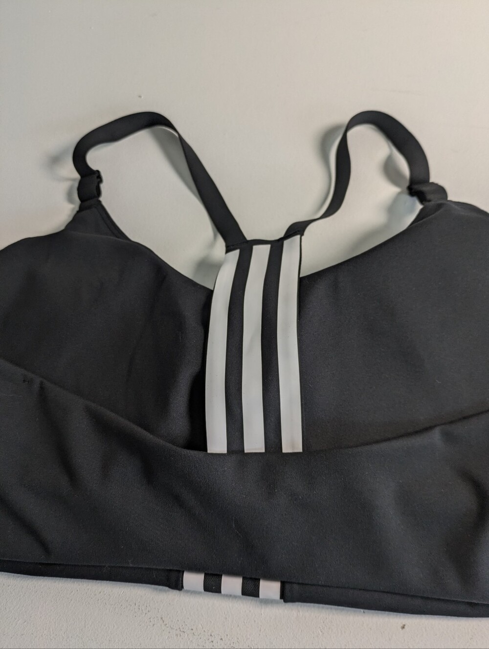 ADIDAS Women Aeroimpact Support Training Sport Bra Black White Stripes Size M - Picture 6 of 9
